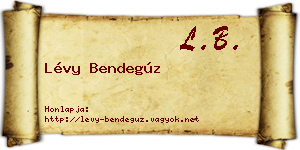 Lévy Bendegúz névjegykártya